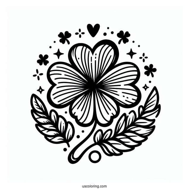 Simple St. Patrick's Day Coloring Page With A Shamrock