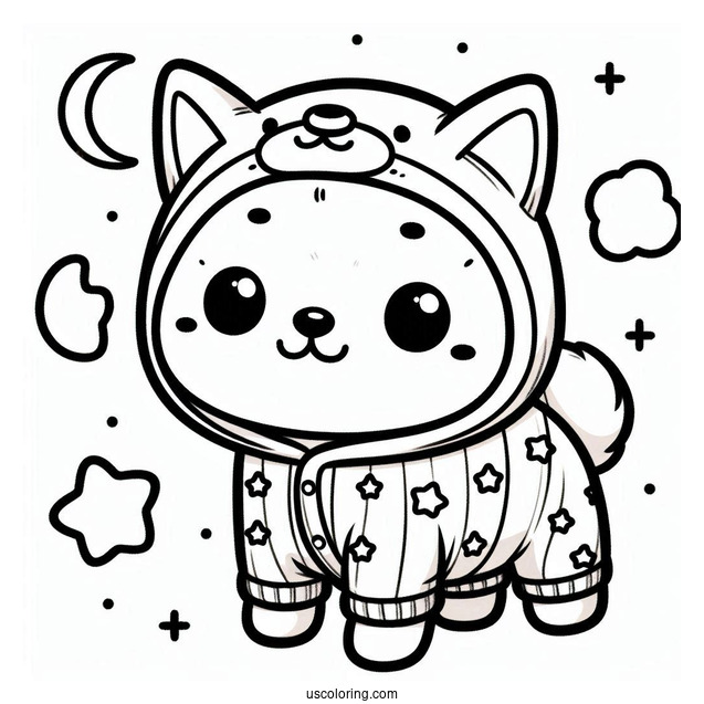 Kawaii Shiba Inu In Pajamas