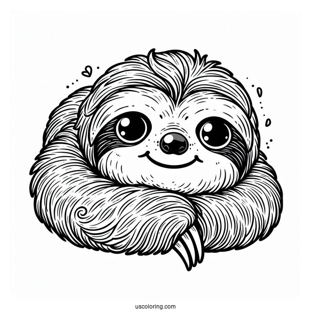 Smiling Sloth Coloring Sheet