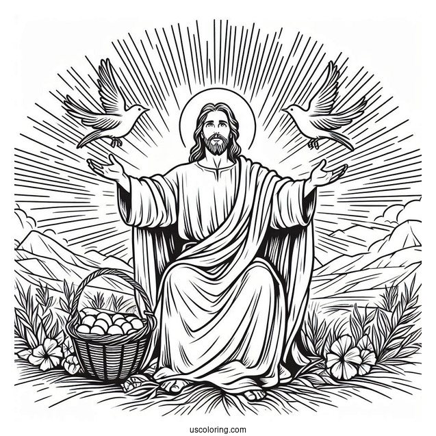 Jesus Restoring Sign Miracle Coloring Page