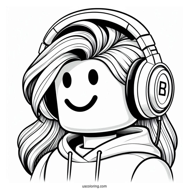 Roblox Skin Wearing Headphones Coloring