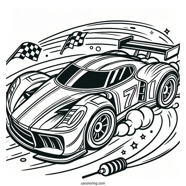 Race Car Coloring Sheet For Kids