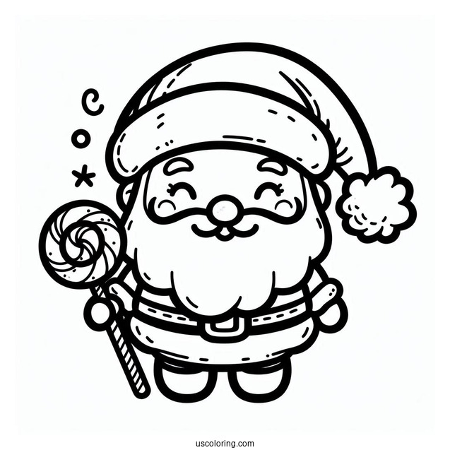 Super Easy Outline Of Santa To Color For Toddlers