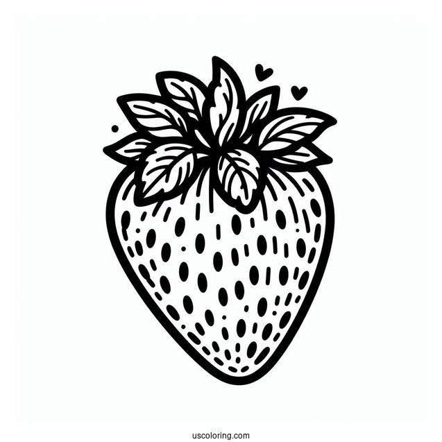 Simple Strawberry Coloring Sheet For Kids