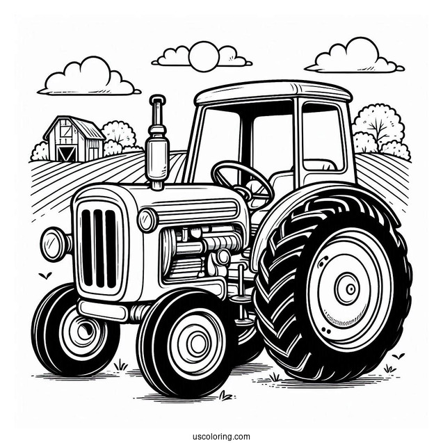 Farm Tractor To Color