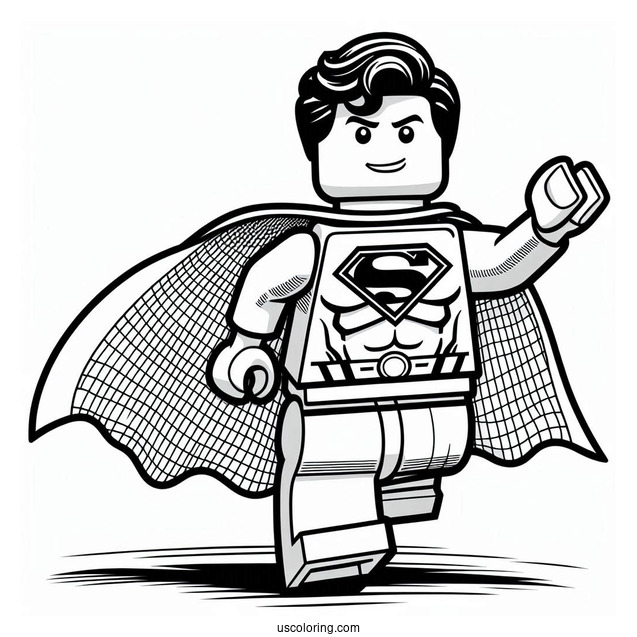 Lego Superman Coloring Page For Kids