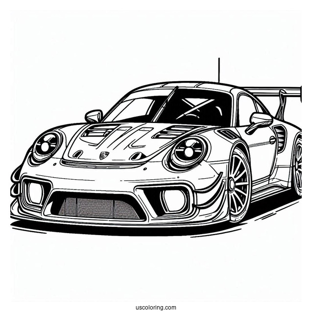 Easy Outline Of Porsche To Color