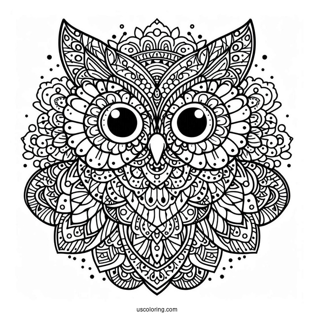 Intricate Owl Mandala To Color