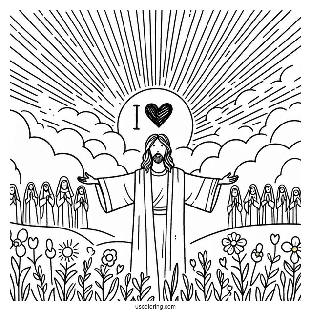 I Love Jesus Coloring Page For Sunday School