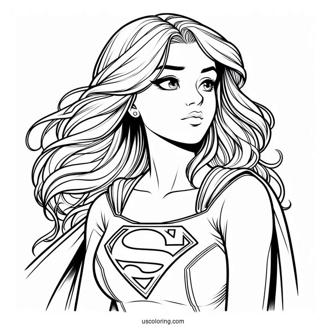 Young Kara Zor El Supergirl Coloring Page For Kids