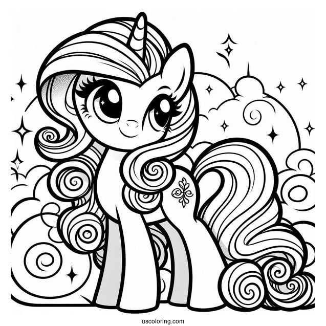 Simple Coloring Page of Equestria Girls Rarity