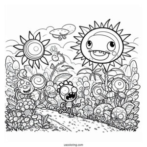 Plants Vs Zombies Coloring Page