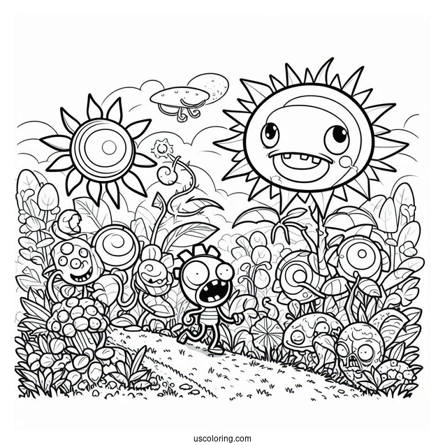 Plants Vs Zombies Coloring Page