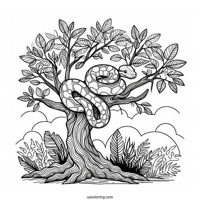 Large Python Hiding In Tree