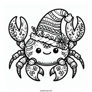 Christmas Island Red Crab Coloring Page With Claws Out