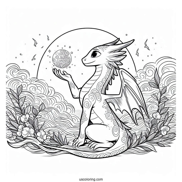 Raya And The Last Dragon Coloring Page Of Sisu Holding Magical Ball Of Water