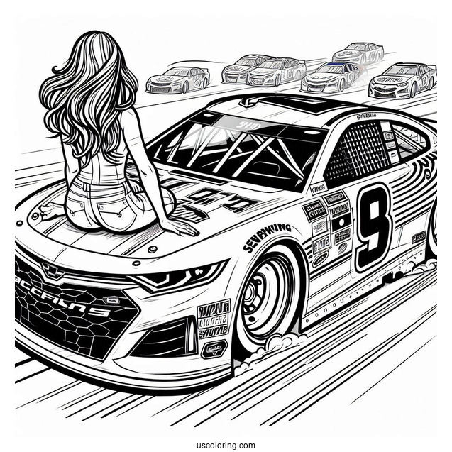 NASCAR Coloring Page Racing Cars For Kids