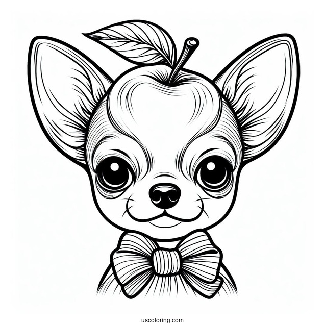 Simple Apple Head Chihuahua Coloring Page