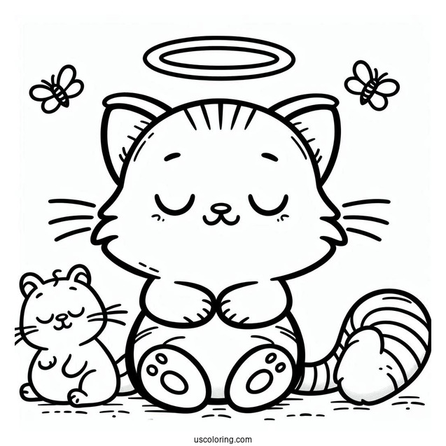 Smiling Critters Coloring Page Of Simple CatNap Outline