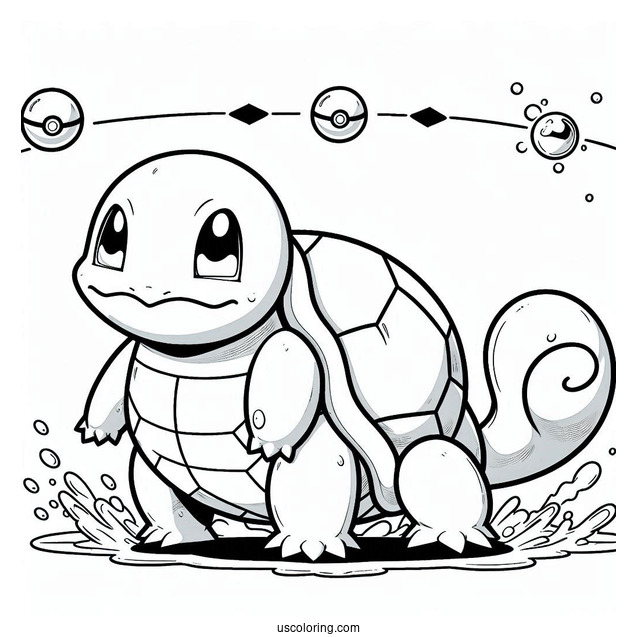 Squirtle Coloring Page Of Evolution To Wartortle And Blastoise
