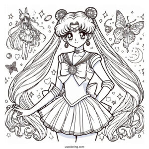 Usagi In Eternal Sailor Moon Costume Coloring In