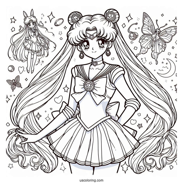Usagi In Eternal Sailor Moon Costume Coloring In
