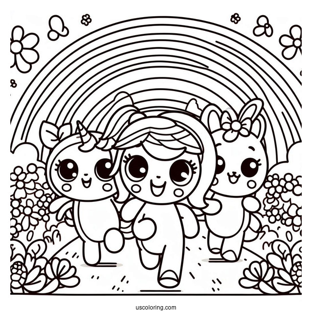 Easy Cyan Running In Corridor Rainbow Friends Coloring Page