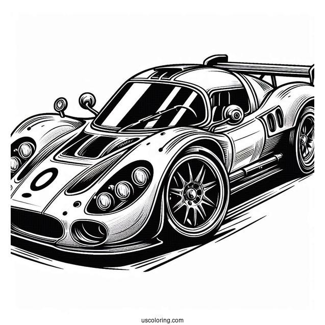 Lotus Race Car To Color For Kids