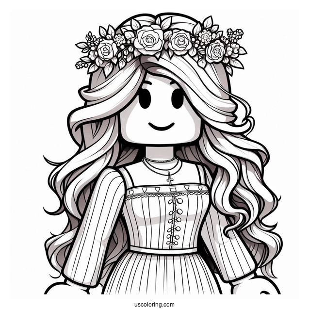 Girl Roblox Character Coloring Page
