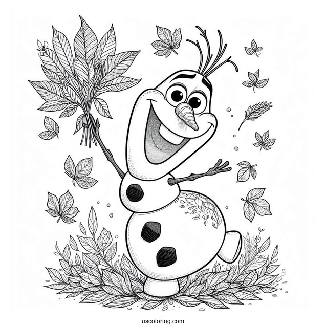 Magical Olaf With Autumn Leaves_