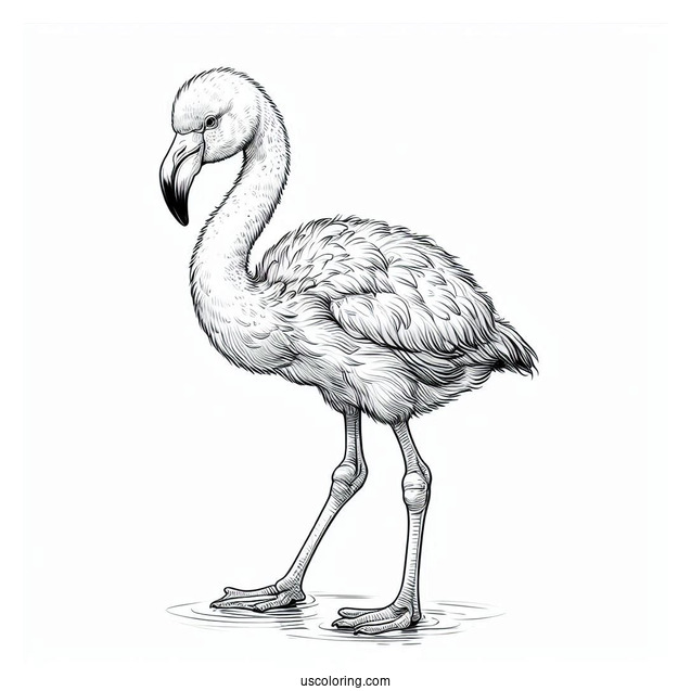 Realistic Baby Flamingo To Color