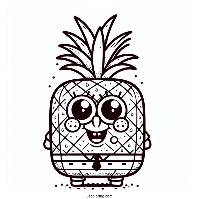 Sponge Bob Squarepants Pineapple Coloring Page For Kids