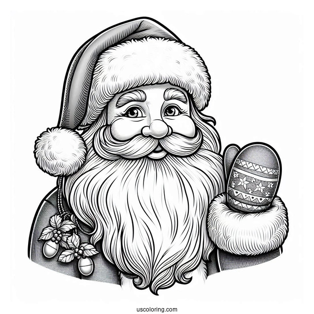 Realistic Looking Santa Coloring Page