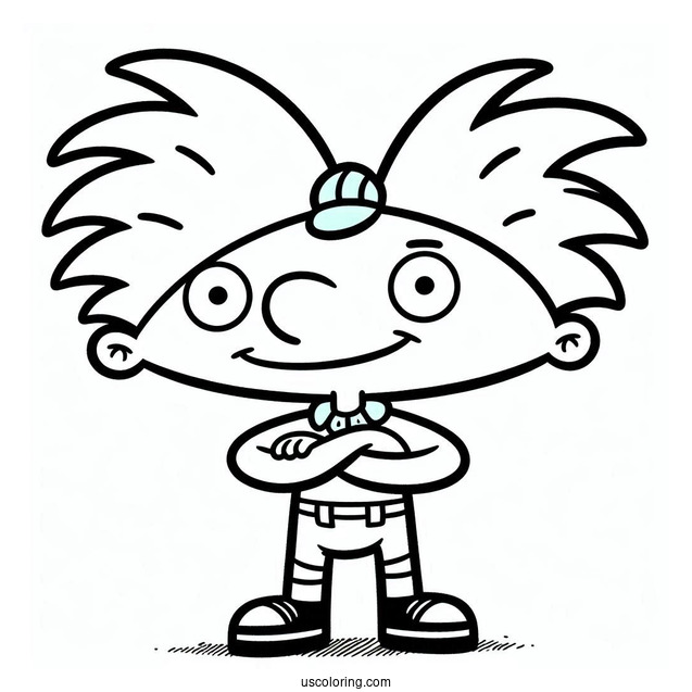 Nickelodeon Coloring Page Of Cute Arnold Outline For Kids