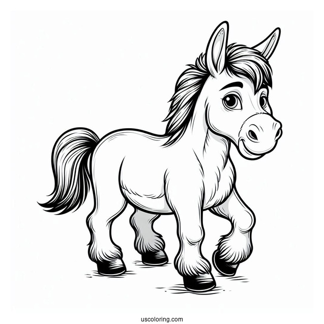 Donkey As a Horse Coloring Page