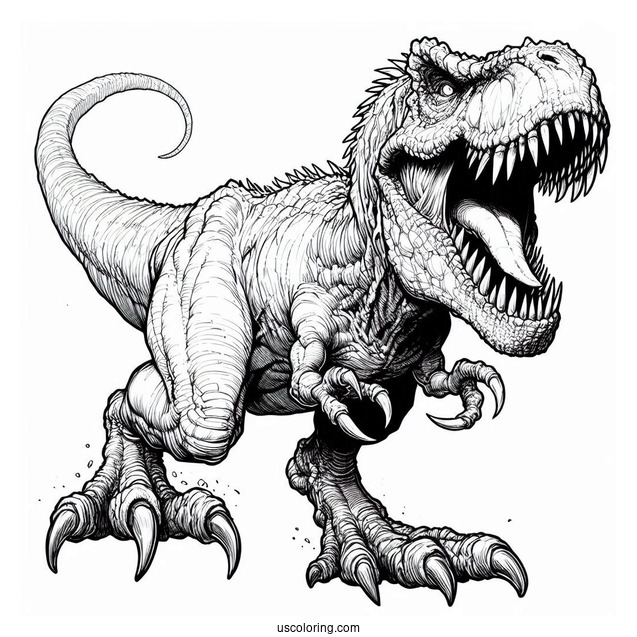 Angry Tyrannosaurus Rex Coloring Picture