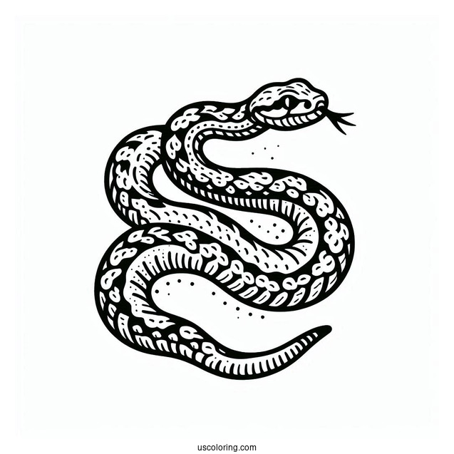 Rattlesnake With Arced Tail In Attack Position