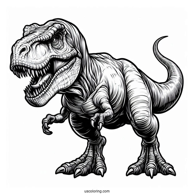 Angry Tyrannosaurus Rex Coloring Picture