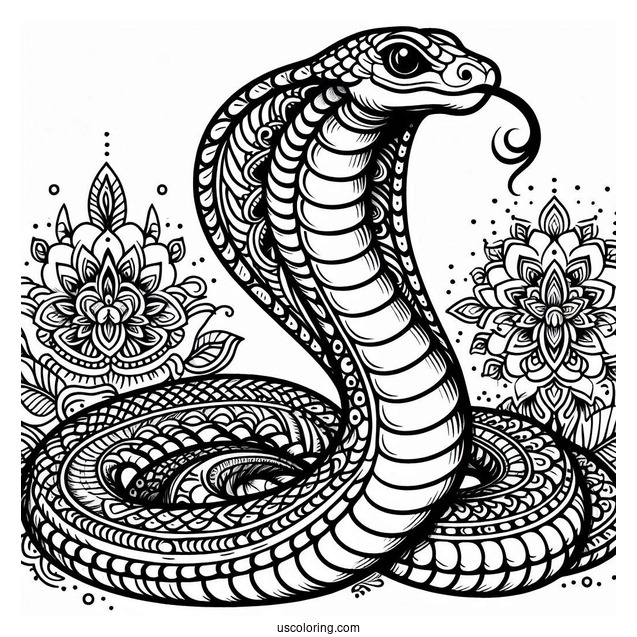 Coloring Sheet Of King Cobra Snake