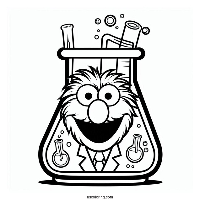 Muppets Coloring Page Of Simple Beaker Outline