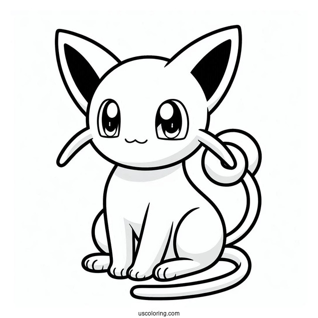 Easy Mega Mew Coloring Page