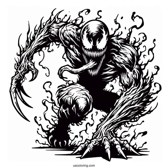 Scary Carnage Coloring Page Outline