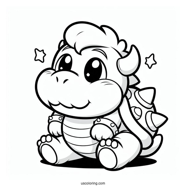 Simple To Color Baby Bowser