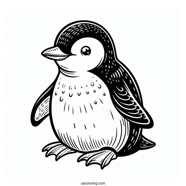 Cute Chinstrap Penguin Coloring Page