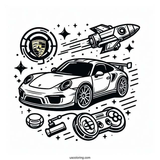 Porsche Coloring Page Logo