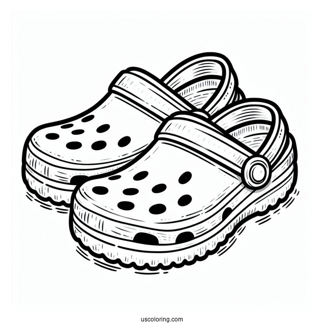 Easy Outline Of Crocs To Color
