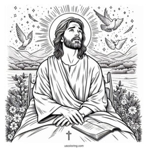 Jesus Restoring Sign Miracle Coloring Page