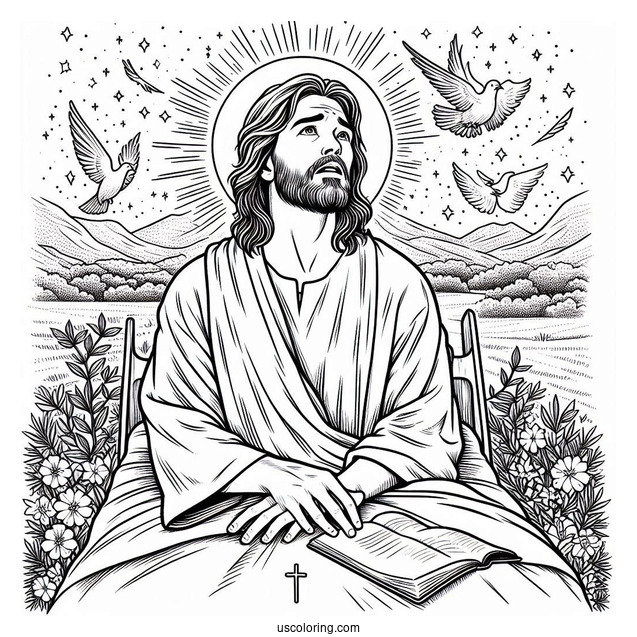 Jesus Restoring Sign Miracle Coloring Page