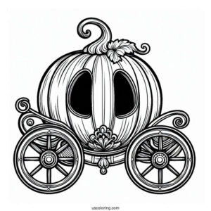 Easy Outline Of The Pumpkin Coach To Color