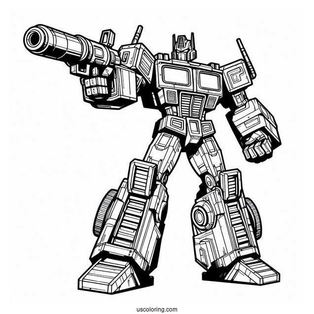 Optimus Prime Coloring Page Shooting Ion Blaster For Kids